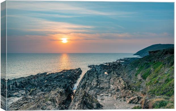 Sunset from Croyde, Devon, England Canvas Print by Dave Collins