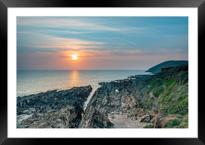 Sunset from Croyde, Devon, England Framed Mounted Print by Dave Collins