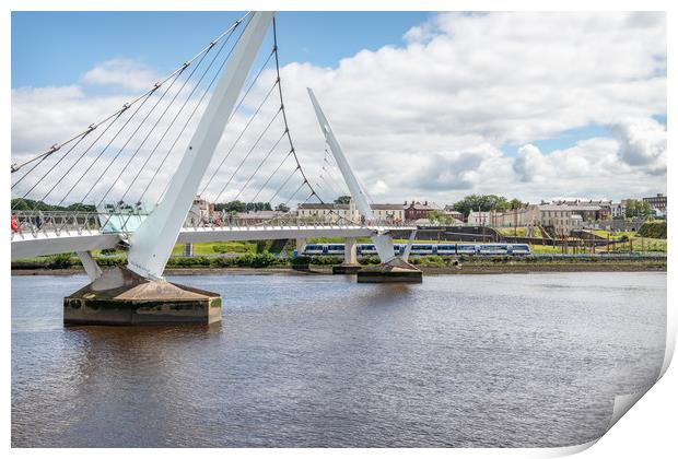 Peace Bridge, Londonderry, Derry, Northern Ireland Print by Dave Collins