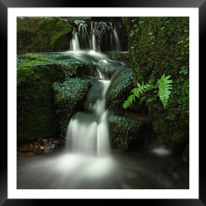 Enchanting Green Waterfall Framed Mounted Print by Jim Round