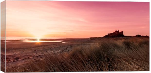 Bamburgh Red Sky Canvas Print by Northeast Images