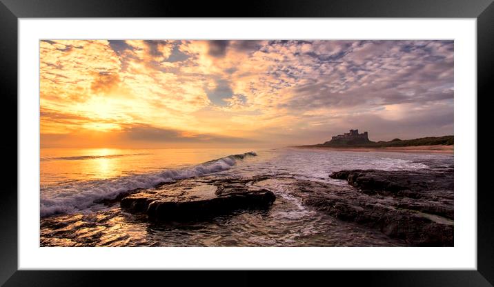 Bamburgh Sunrise Framed Mounted Print by Northeast Images