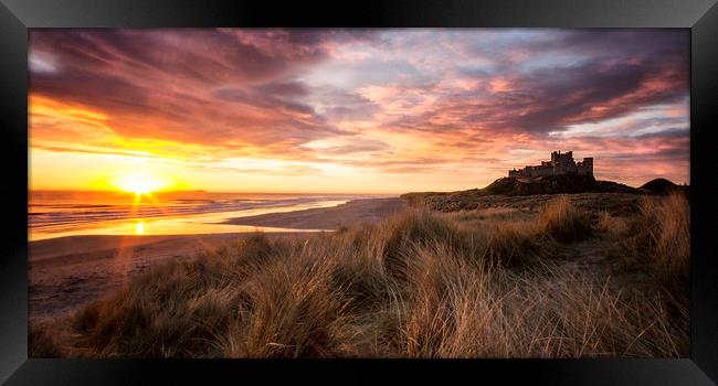 Bamburgh Panorama Framed Print by Northeast Images