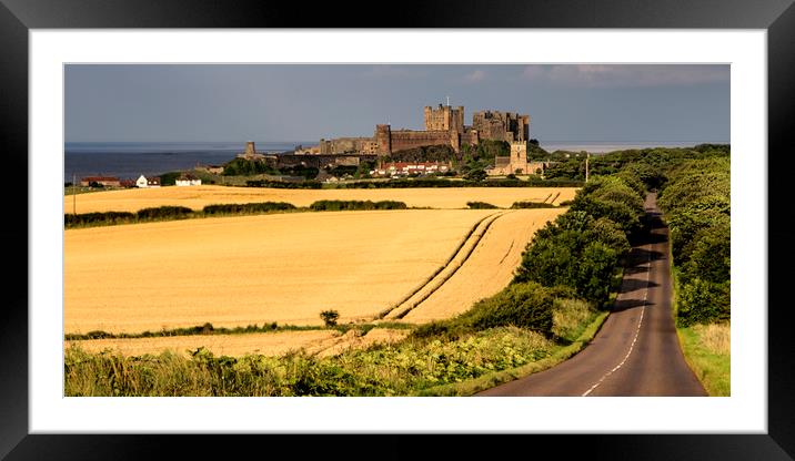 Bamburgh Panoramic Framed Mounted Print by Northeast Images