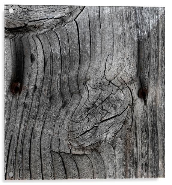 Aged wood texture background in filled frame forma Acrylic by Thomas Baker