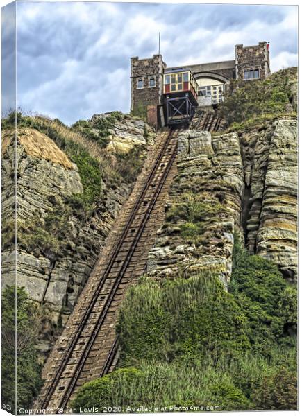 Hastings East Cliff Railway Canvas Print by Ian Lewis