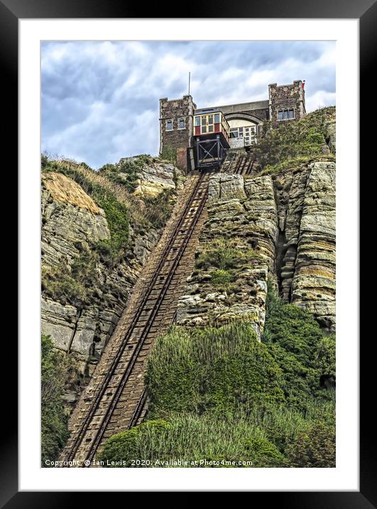 Hastings East Cliff Railway Framed Mounted Print by Ian Lewis