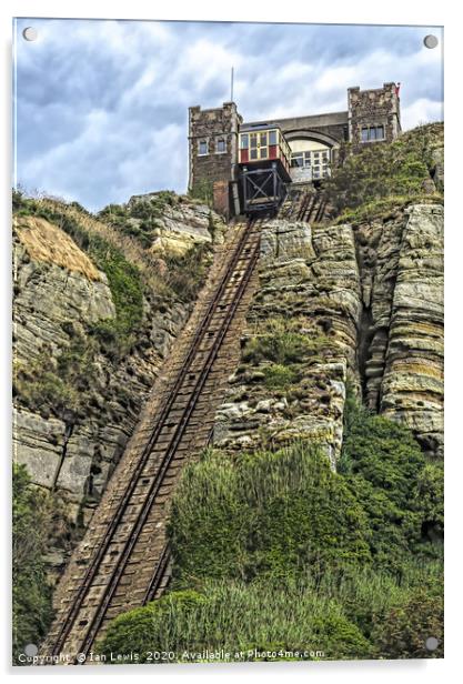 Hastings East Cliff Railway Acrylic by Ian Lewis