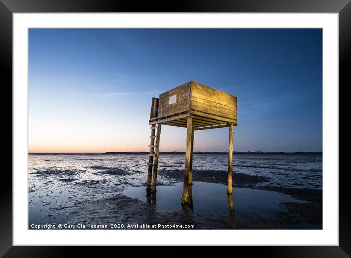 Refuge Box at Night Framed Mounted Print by Gary Clarricoates