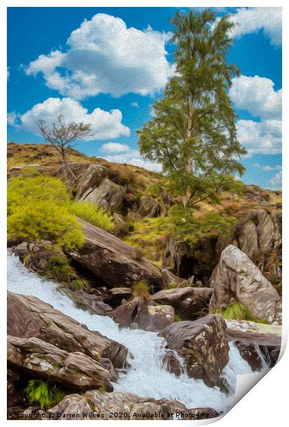 Idwal Waterfall  Print by Darren Wilkes