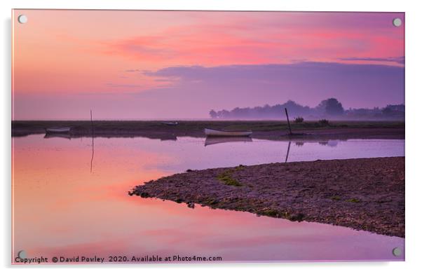 Dawn colour at Brancaster Staithe Acrylic by David Powley