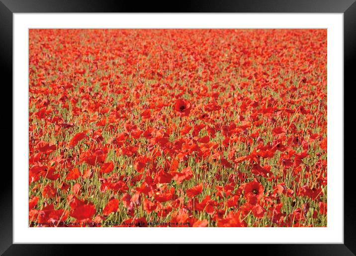 A few poppies more Framed Mounted Print by Simon Johnson