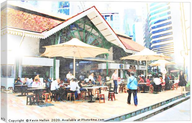 Lau Pa Sat Hawker Food Centre, Singapore Canvas Print by Kevin Hellon