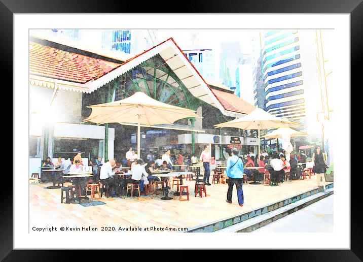 Lau Pa Sat Hawker Food Centre, Singapore Framed Mounted Print by Kevin Hellon