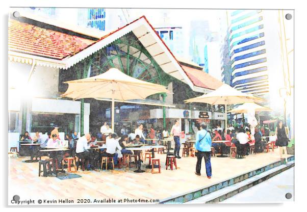 Lau Pa Sat Hawker Food Centre, Singapore Acrylic by Kevin Hellon