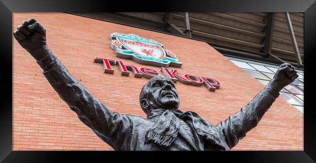 Bill Shankly statue at Anfield stadium Framed Print by Jason Wells