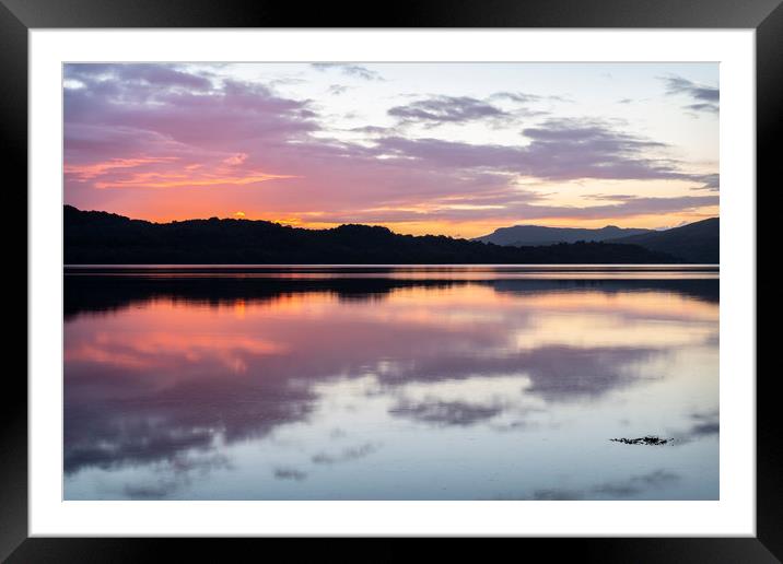 Sunset over Loch Etive Framed Mounted Print by Dave Collins