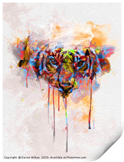 Tiger Spill Pop Art  Print by Darren Wilkes