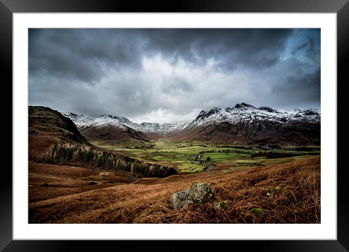 Great Langdale  Framed Mounted Print by John Malley