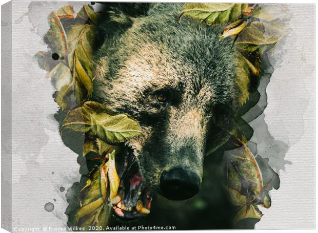 Bear Leaves Canvas Print by Darren Wilkes