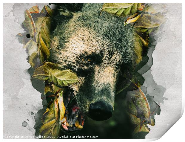 Bear Leaves Print by Darren Wilkes