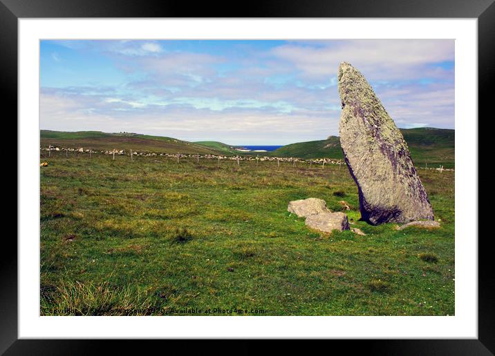The Burragarth Stone 2 Framed Mounted Print by Steven Watson