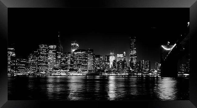 Lower Manhattan Skyline Framed Print by peter tachauer
