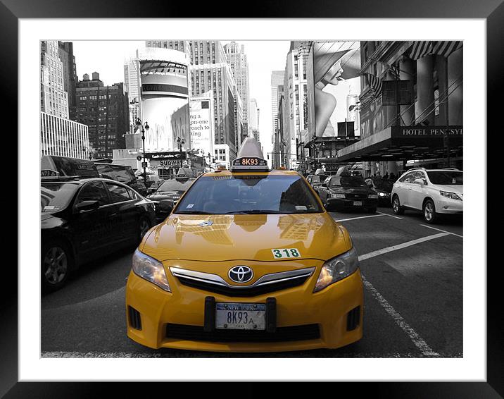Taxi! Framed Mounted Print by peter tachauer