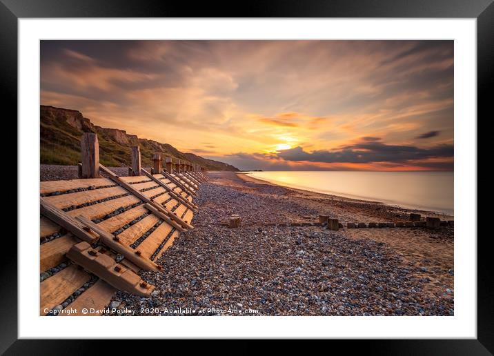 Overstrand Beach Sunset Framed Mounted Print by David Powley