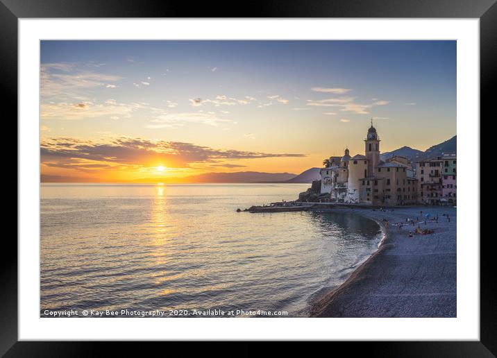 Sunset over Camogli, Italy Framed Mounted Print by KB Photo