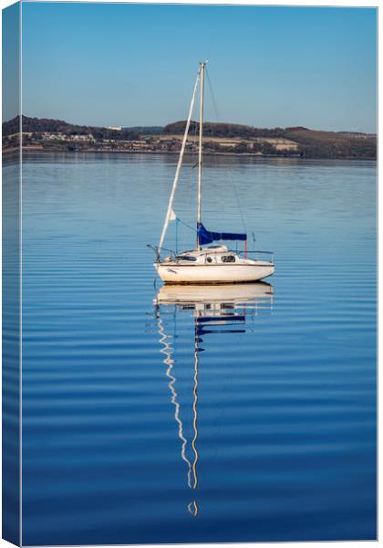 Sail Boat Reflection Canvas Print by Dave Collins