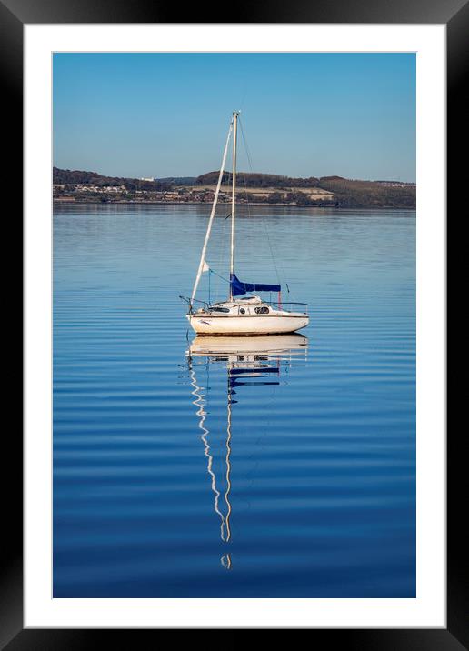 Sail Boat Reflection Framed Mounted Print by Dave Collins