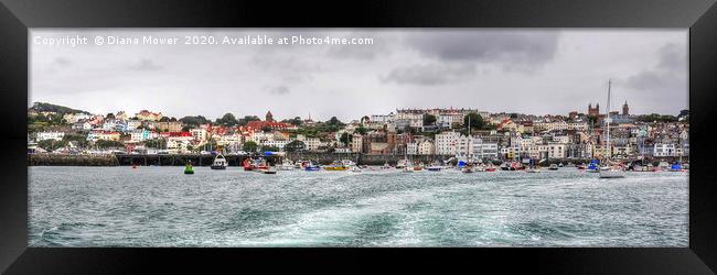 St Peter Port  Guernsey panoramic  Framed Print by Diana Mower