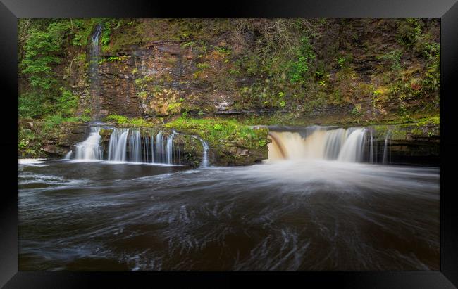 Waterfall on the river Tawe Framed Print by Leighton Collins