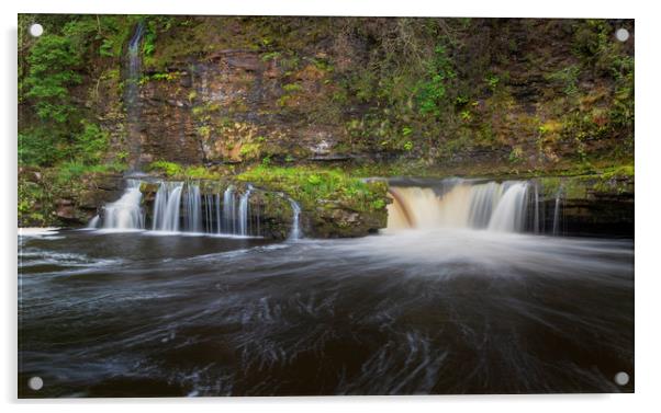 Waterfall on the river Tawe Acrylic by Leighton Collins