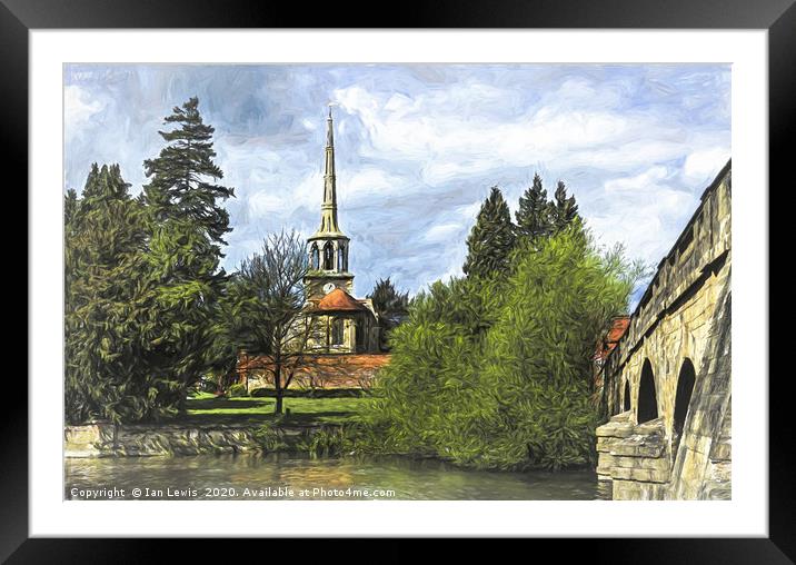 Church By The Thames Wallingford Framed Mounted Print by Ian Lewis