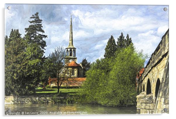 Church By The Thames Wallingford Acrylic by Ian Lewis