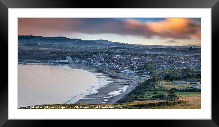 Sandown Isle Of Wight Panorama Framed Mounted Print by Wight Landscapes