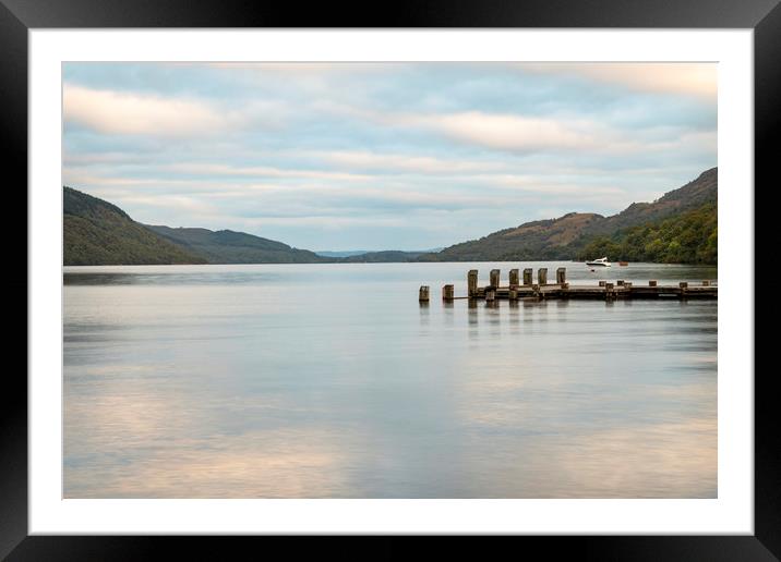 Loch Lomond Tarbet Jetty Framed Mounted Print by Dave Collins