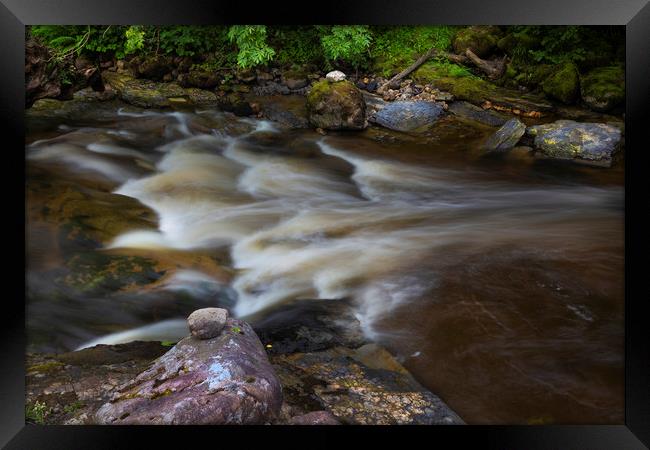 Long exposure on the Twrch river Framed Print by Leighton Collins