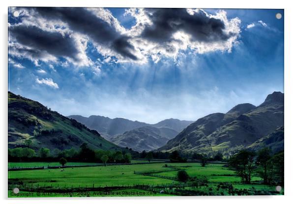Langdale Valley Acrylic by Alan Simpson