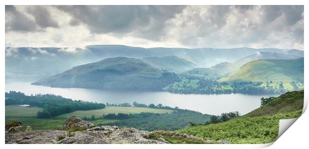 Hallin Fell in Ullswater Print by John Malley