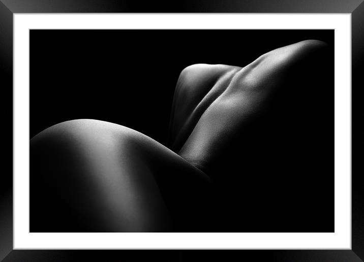 Nude woman bodyscape 61 Framed Mounted Print by Johan Swanepoel