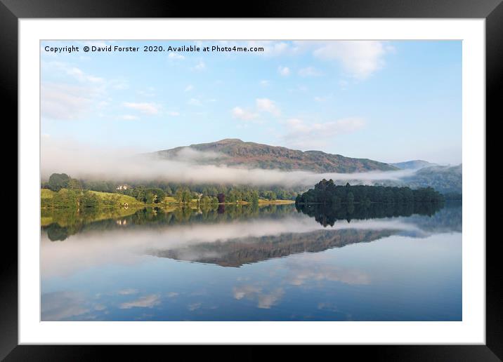 Grasmere Morning Mist. Lake District, Cumbria, UK Framed Mounted Print by David Forster