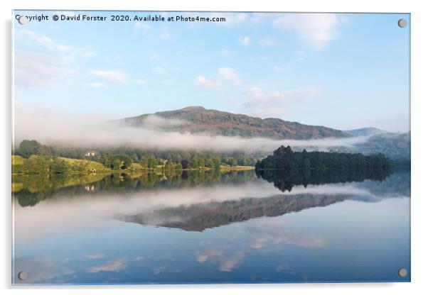 Grasmere Morning Mist. Lake District, Cumbria, UK Acrylic by David Forster