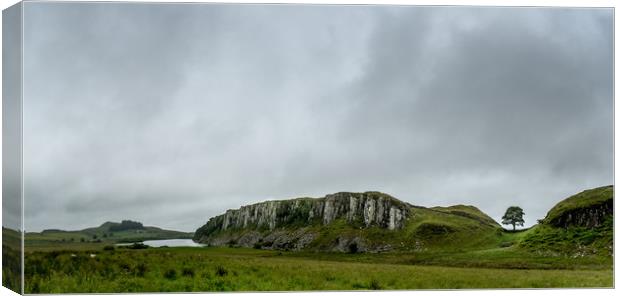 Crag Lough on the Roman Wall Canvas Print by John Malley