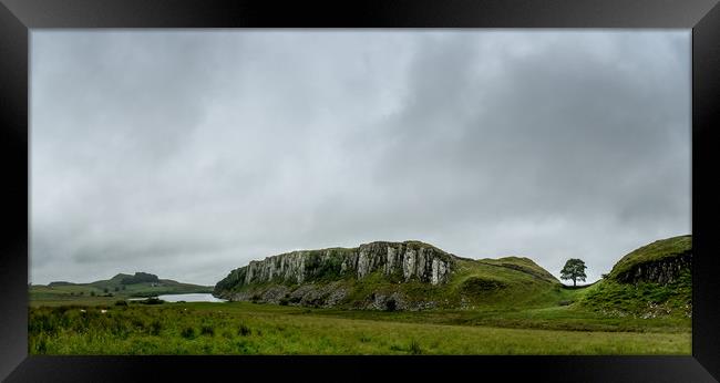 Crag Lough on the Roman Wall Framed Print by John Malley