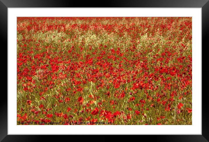 Impressionist Poppies Framed Mounted Print by Simon Johnson