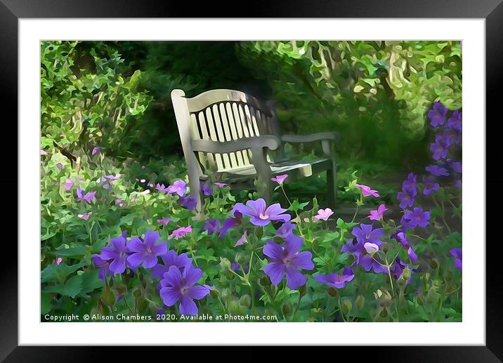 Sit Amongst The Flowers  Framed Mounted Print by Alison Chambers