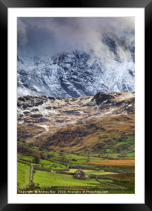 Barn in the Nant Ffrancon Valley Framed Mounted Print by Andrew Ray